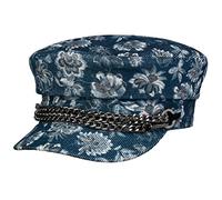 Alfonso D’Este Flower Fine Cord Elbsegler Elbseglermütze Baker-Boy-Mütze Schirmmütze Schildmütze Damen - Made in Italy mit Schirm, Futter Herbst Sommer Frühjahr Winter Frühling-Sommer Herbst-Winter -