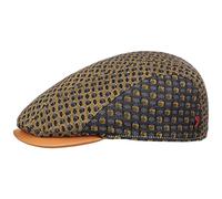 Alfonso D’Este Yellowblue Flatcap Schirmmütze Schiebermütze Baumwollcap Sommercap Herren - Made in Italy mit Schirm, Futter Sommer Frühling-Sommer - L (58-59 cm) blau-gelb