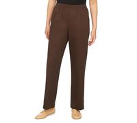 Alfred Dunner Damen Rundum elastische Taille, Baumwolle, mittlere Twill-Hose Unterhose, Schokoladenbraun, 46