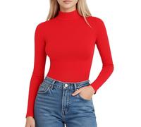 ALGALAROUND Damen Langarmshirt Rollkragen Longsleeve Thermoshirt Stehkragen Langarm T-Shirt Basic Thermo Oberteil Longshirt Top Long Sleeve Shirts for Ladies 2025 Winter Outfit