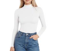 ALGALAROUND Damen Langarmshirt Rollkragen Longsleeve Thermoshirt Stehkragen Langarm T-Shirt Basic Thermo Oberteil Longshirt Top Long Sleeve Shirts for Ladies 2025 Winter Outfit