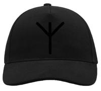 Algiz Rune Nordic Protection Symbol Bra raphic Bequeme Unisex Brushed Cotton Baseball Trucker Cap mit Schnalle Schwarz
