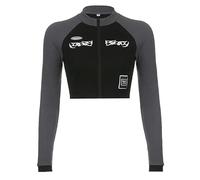 AlHECE Dessous Damen Crop Top Harajuku Graphic Print Punk Streetwear Top Grunge Goth Sexy Hip Hop Vintage-A-S