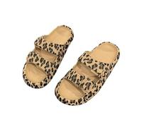 AlHECE Hausschuhe damen Sommer Frauen Leopard Print Plattform Hausschuhe Casual Dicke Sohle Innen- Und Outdoor Sandalen Paar Strandschuhe-Khaki-40
