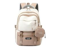 AlHECE Schulrucksack Kinder Rucksack Mit Purse High School Schüler Schultaschen Kinder wasserdichte Schulbeutel Teenager-Khaki