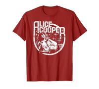 Alice Cooper - Classic Alice Photo On Cranberry T-Shirt