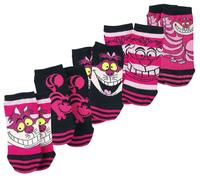 Alice im Wunderland Grinsekatze Socken pink schwarz in EU 35-38