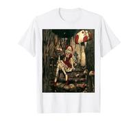 Alice im Wunderland Rotkäppchen Anime Fantasy T-Shirt, Herren, Weiß, 3XL