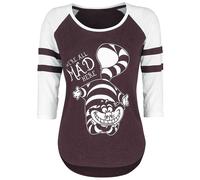 Alice im Wunderland We're All Mad Here Langarmshirt bordeaux weiß in L