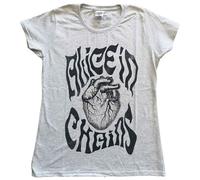 Alice In Chains T Shirt Transplant Nue offiziell Damen Skinny Fit Heather Grau L