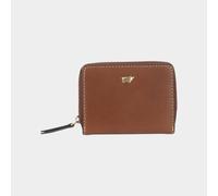 ALICE Mini Reißveschluss Geldbörse 5 Kartenfächer braun Damen - Leder