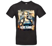 Alice Weidel T-Shirt Deutschlands letzte Hoffnung Lara Croft Kanzlerin Design, Schwarz, XL