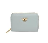 Alice Wheeler London Bee Geldbörse für Frauen - Duck Egg Blue Zip Around Wallet & Kartenhalter - Kompakte Kunstleder Geldbörse mit Gold Bee Detail