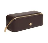 Alice Wheeler London Bee Mini Makeup Train Case - Compact Concertina Faltbarer Beauty Organizer mit Goldbiene & Reißverschluss - Reisefreundlich - 20 x 7,5 x 7,5 cm - Schwarz, schokoladenbraun, S
