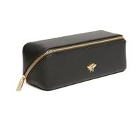 Alice Wheeler London Bee Mini Makeup Train Case - Compact Concertina Faltbarer Beauty Organizer mit Goldbiene & Reißverschluss - Reisefreundlich - 20 x 7,5 x 7,5 cm - Schwarz, Schwarz , S