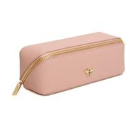 Alice Wheeler London Bee Mini Makeup Train Case - Compact Concertina Faltbarer Beauty Organizer mit Goldbiene & Reißverschluss - Reisefreundlich - 20 x 7,5 x 7,5 cm - Schwarz, rose, S, Ausklappbarer