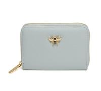 Alice Wheeler London Concertina Geldbörse - Kompakte Geldbörse mit Münzfach mit Reißverschluss, Kartenfächern & Signature Honeybee Logo - Stilvolle Alltags-Geldbörse - 14 x 10 x 2 cm, duck egg, M