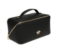 Alice Wheeler Luxury Beauty Case by London Train Case Vanity Kulturbeutel Schminkkoffer für Damen Mini, Schwarz , Mini, Weiche Seiten