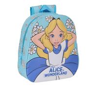 Alicia En El Wonderland Schulrucksack mit 3D-Design, anpassbar an den Wagen, ideal für Kinder verschiedener Altersgruppen, bequem und vielseitig, Qualität und Widerstandsfähigkeit, 27 x 10 x 33 cm,
