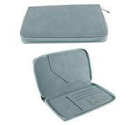 Alide Reisepasshülle aus PU-Leder - RFID-blockierender Organizer für Reisepass, Tickets, Ausweise und Kreditkarten (Unisex: Damen und Herren) (Blau)