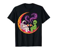 Alien and Astronaut Drinking Tea at The Moon T-Shirt