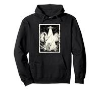 Alien and Fox Fishing Pinsel Lustiges seltsames UFO Pullover Hoodie