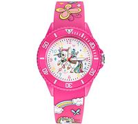 Alienwork Einhorn Lernuhr Kinderuhr Mädchen Uhrzeit Lernen Rosa Silikon-Armband Mehrfarbig Kinder-Uhr Wasserdicht 5 ATM Zeit Lernen