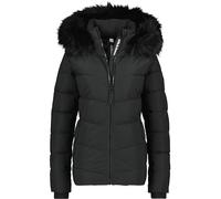 ALIFE AND KICKIN AdelaAK A Puffer Jacket - Winterjacke Damen mit Fellkapuze, warme Steppjacke, Puffer Jacke in Daunenoptik, Kunstfell, kurze vegane Damen Damen Steppjacke, Winterjacke moonless L