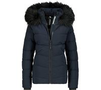 ALIFE AND KICKIN AdelaAK A Puffer Jacket - Winterjacke Damen mit Fellkapuze, warme Steppjacke, Puffer Jacke in Daunenoptik, Kunstfell, kurze vegane Damen Damen Steppjacke, Winterjacke marine L