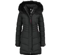 Winterjacke ALIFE & KICKIN "Damen AmaliaAK A", Damen, Gr. XS, schwarz (moonless), 100% Polyester, tailliert Po-bedeckend, Rippbündchen, Jacken Winterjacke, Lange gefütterte Damenwinterjacke mit abnehm