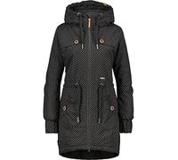 ALIFE and Kickin CharlotteAK A Coat - Damen Wintermantel - Lange Winterjacke für Kalte Tage - Mantel für Herbst & Winter - Perfekt für Freizeit & Alltag Black dots XXXL