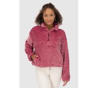 Sweatshirt ALIFE & KICKIN "Damen LilianAK G", Damen, Gr. L, rot (astro dust), 100% Polyester, weit hüftlang, elastischer Bund, Sweatshirts, Kuschliger Teddy Pullover mit zwei seitlichen Eingriffstasch