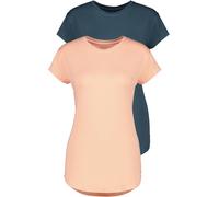 Rundhalsshirt ALIFE & KICKIN "Damen AriAK", Damen, Gr. XS, blau (mellow peach, nightblau), 95% Viskose, 5% Elasthan, Shirts Rundhalsshirt (92669439-XS) mellow peach, nightblau