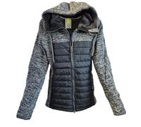 alife & kickin Jacke Parka CharliAK Damen Hybridjacke, Meliert Grau, Steppjacke mit Fleece-Ärmeln, Kapuze 3XL