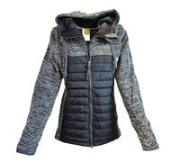 alife & kickin Jacke Parka CharliAK Damen Hybridjacke, Melierte Fleece-Ärmel, Gesteppter Körper, Kapuze, Grau Gr. XL