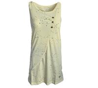 alife & kickin Kleid CamyB Damen Jerseykleid, Wickeloptik mit Vogelprint, Hellgelb Gr. L