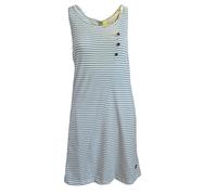 alife & kickin Kleid Sommerkleid Strandkleid Damen Jerseykleid, Gestreiftes mit Knöpfen, Ärmellos, Wickeloptik, Weiß-Schwarz Gr. XXL