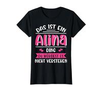 Alina Namensshirt mit lustigem Spruch T-Shirt, Damen, Schwarz, XL