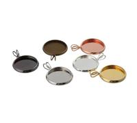 Alipis 10 Stück Selbstgemacht Lünetten Anhänger 16mm Rund V-förmig Kupfer Tablett Anhänger Vintage Cyan Für Schmuckherstellung Selbstgemacht Basteln Geschenk