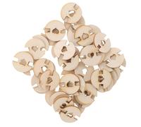 Alipis 100 Stück Holzknöpfe für Mützen Abnehmbare Runde Pompon Befestigung aus Naturholz Sicherer Knebelverschluss für Strickmützen und Selbstgemacht Bastelzubehör