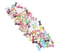 Alipis 100 Stück Holzknöpfe in Knochenform 25x13mm mit 2 Löchern Einfache Nähknöpfe für Selbstgemacht Bastelarbeiten und Scrapbooking für Pullover und Rucksäcke