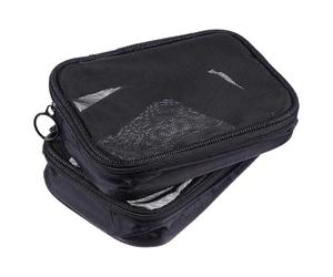 Alipis 2 Stück Elegante Kosmetiktasche aus Netzgewebe Reise Kulturbeutel Schwarz Polyester Glatte Oberfläche Vielseitig für Business und Freizeit