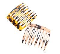 Alipis 2 Stück Französische Haarkämme aus Acetat für Damen Kleine Seitliche Steckkämme in Hellem und Dunklem Schildpatt Sanftes Styling Zubehör für Feines Haar