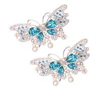 Alipis 2 Stück Glitzer Geschenke Mädchen Kristallhaarspangen mit Schmetterlingsmotiv Leichte Haarclips aus Eisen und Strasssteinen für Festival und Reise