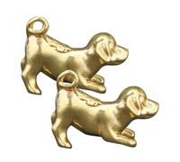 Alipis 2 Stück Hunde Schlüsselanhänger aus Messing im Retro Stil Selbstgemacht Schmuck Anhänger mit Hundemotiv Goldfarbene Anhänger für Alltag und Party