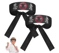 Alipis 2 Stück Japanische Stirnbänder aus Polyester Atmungsaktive Koch Karate Haarbänder Wiederverwendbar Unisex Verstellbar für Küche und Sport