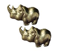 Alipis 2 Stück Nashorn Schlüsselanhänger aus Messing mit Feiner Verarbeitung und Kreativem Design als Selbstgemacht Anhänger und Dekorativer Glücksbringer für Zuhause