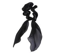 Alipis 2 Stück Schwarze Elastische Satin Haargummis aus Stoff Langes Haarring Haarseil für Damen Alltag und Geschenk