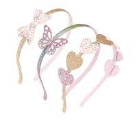 Alipis 3 Stück Kinder Haarreifen Glitzer Herz Schleife Schmetterling Haarband Leicht Bunt Kinder Stirnband Kinderhaarschmuck für Geburtstag Karneval Party