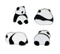 Alipis 4 Stück Niedliche Panda Broschen aus Legierung in Weiß Mantel und Pulloverbrosche für Verschiedene Feiern und Festliche Anlässe